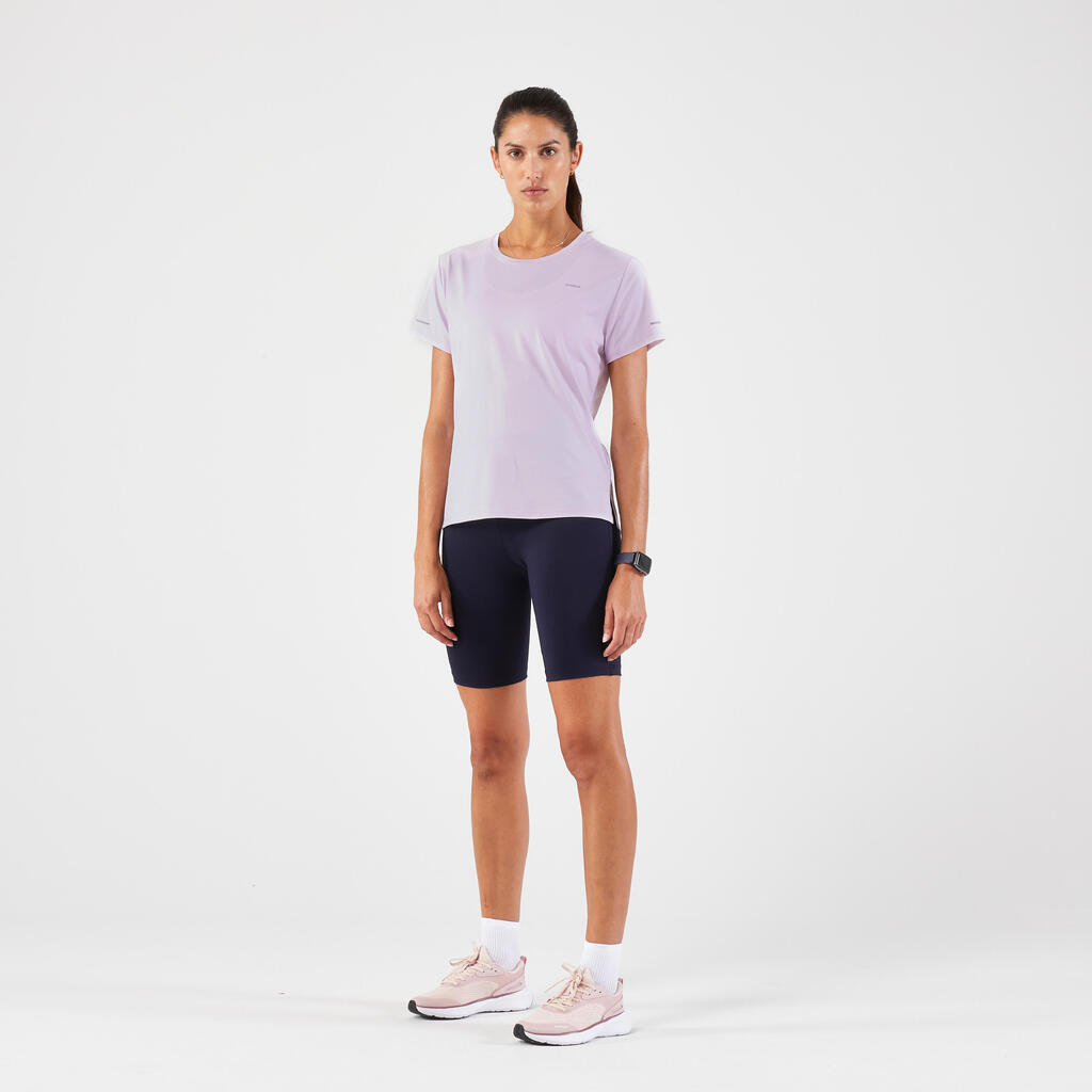 T-shirt running respirant femme - kiprun run 500 dry mauve